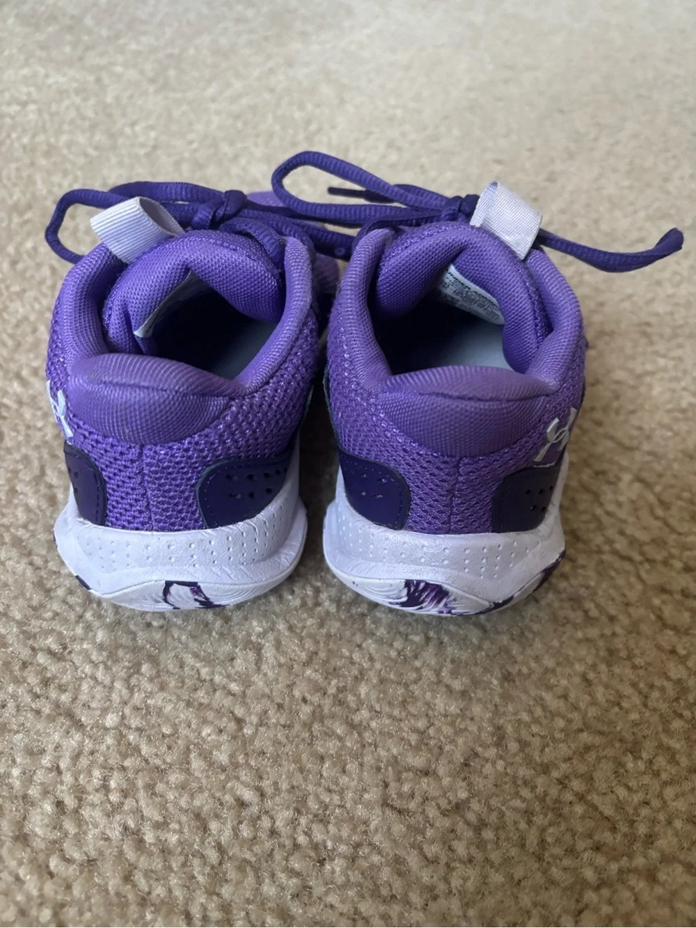 Under Armour Purple Kids Lace-Up Sneakers